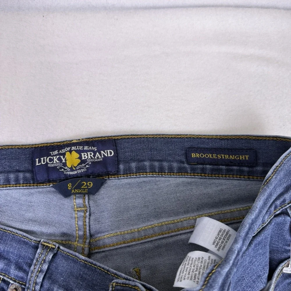 Lucky Brand Brooke Straight Ankle Jeans Women's 8/29 Blue Denim‎ Mid Rise